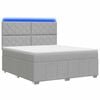 vidaXL Lit boxspring LED avec matelas Gris clair 140 x 200 cm Tissu