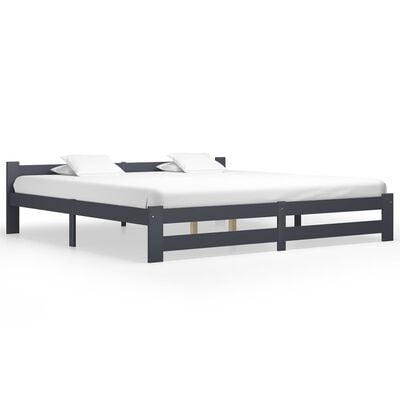 vidaXL Cadre de lit sans matelas gris foncé pin massif 200x200 cm