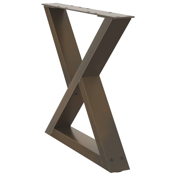 vidaXL Pieds de table basse 2 pi&egrave;ces Acier naturel 60 x (42-43,3) cm Acier