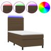 vidaXL Sommier &agrave; lattes de lit et matelas et LED Marron fonc&eacute; 90x200cm