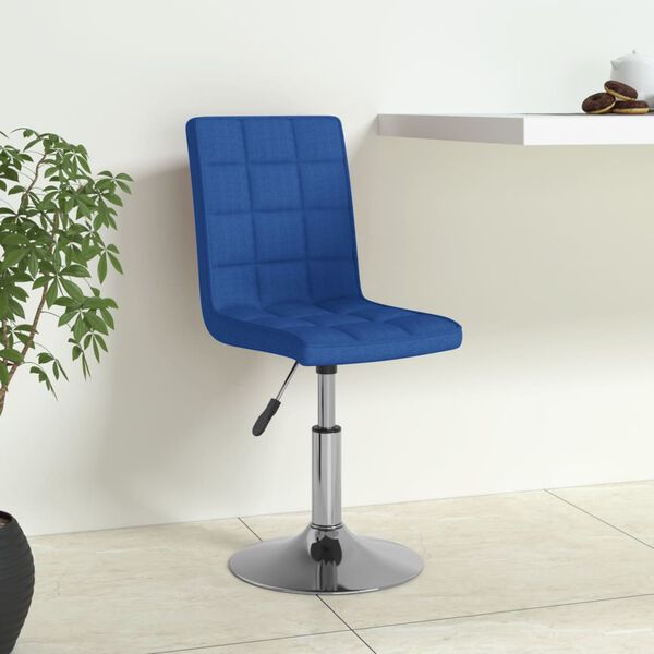 vidaXL Chaises pivotantes &agrave; manger lot de 4 bleu tissu
