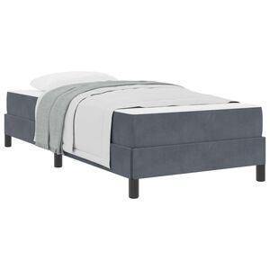 vidaXL Lit &agrave; ressorts avec matelas Gris fonc&eacute; 80 x 210 cm tissu