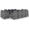 vidaXL Ensemble &agrave; manger d'ext&eacute;rieur 13 pcs coussins rotin anthracite