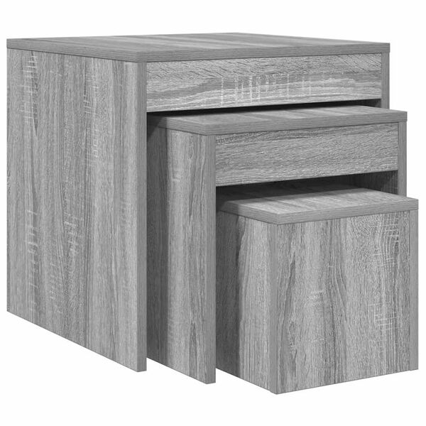vidaXL Tables gigognes 3 pcs Sonoma gris Bois d'ing&eacute;nierie