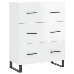 vidaXL Buffet Blanc brillant 69,5x34x90 cm Bois d'ing&eacute;nierie