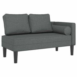 vidaXL Chaise longue avec coussins gris fonc&eacute; tissu
