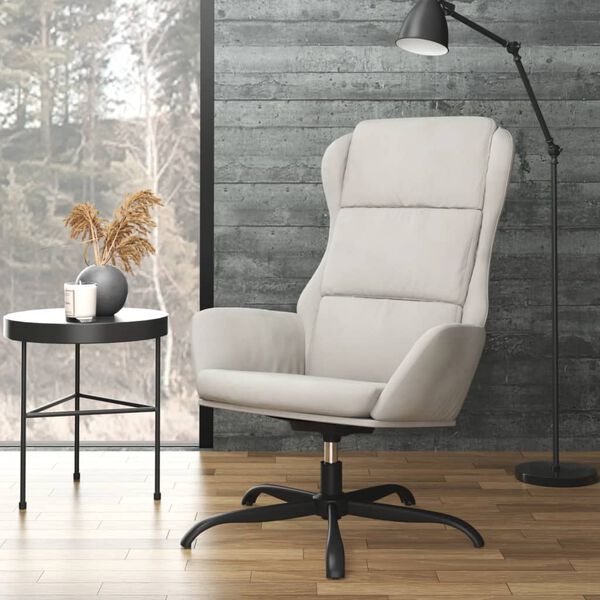 vidaXL Chaise de relaxation Gris clair Similicuir daim