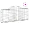 vidaXL Paniers &agrave; gabions arqu&eacute;s 50 pcs 200x30x80/100 cm Fer galvanis&eacute;