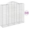 vidaXL Paniers &agrave; gabions arqu&eacute;s 20 pcs 200x50x160/180 cm Fer galvanis&eacute;