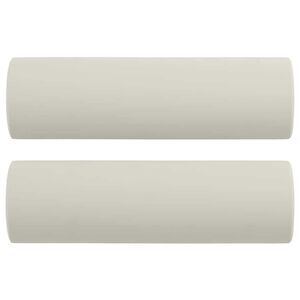 vidaXL Coussins d&eacute;coratifs lot de 2 Cr&egrave;me &Oslash;15x50 cm Velours