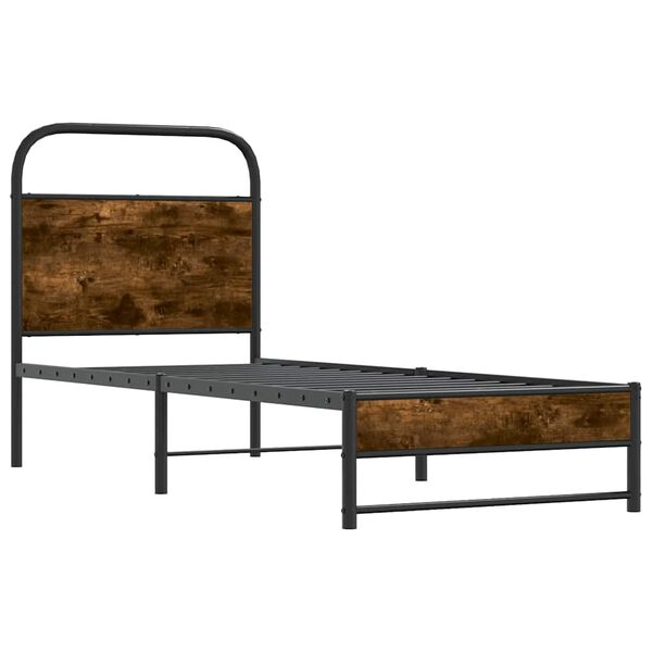 vidaXL Cadre de lit sans matelas 80x200cm ch&ecirc;ne fum&eacute; bois d'ing&eacute;nierie