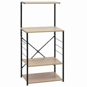 vidaXL Armoire &agrave; micro-ondes noir et ch&ecirc;ne 60x39,6x123 cm