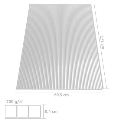 vidaXL Feuilles de polycarbonate 14 pcs 4 mm 121x60 cm