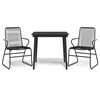 vidaXL Ensemble &agrave; manger de jardin 3 pcs noir rotin PVC