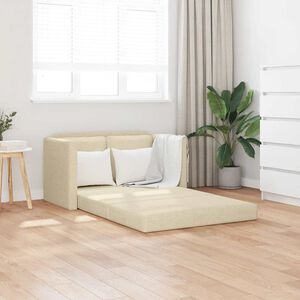 vidaXL Canap&eacute;-lit 2 en 1 cr&egrave;me 112x174x55 cm tissu