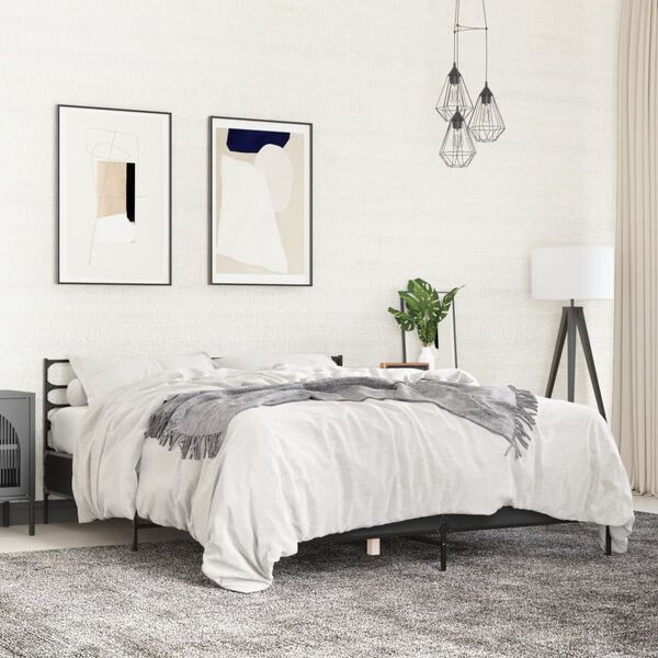 vidaXL Cadre de lit sans matelas noir 160x200 cm