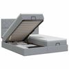 vidaXL Lit ottoman avec matelas avec t&ecirc;te de lit 2 pc Gris clair Tissu
