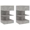 vidaXL Tables de chevet 2 pcs Gris b&eacute;ton 40x35x65 cm