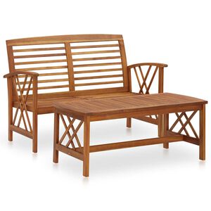 vidaXL Salon de jardin 2 pcs Bois d'acacia solide
