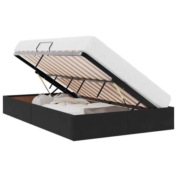 vidaXL Lit de Rangement avec matelas Noir 120 x 200 cm Velours