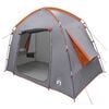 vidaXL Tente Cabane 3 personne Gris et orange Polyester