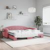 vidaXL Lit de jour avec gigogne sans matelas rose 90x200 cm