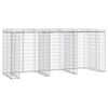 vidaXL Mur de gabion pour poubelle 270x91x120 cm fer galvanis&eacute;