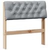 vidaXL T&ecirc;te de lit capitonn&eacute;e Gris clair 75 cm Pin massif