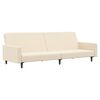 vidaXL Canap&eacute;-lit &agrave; 2 places avec repose-pied Cr&egrave;me Velours