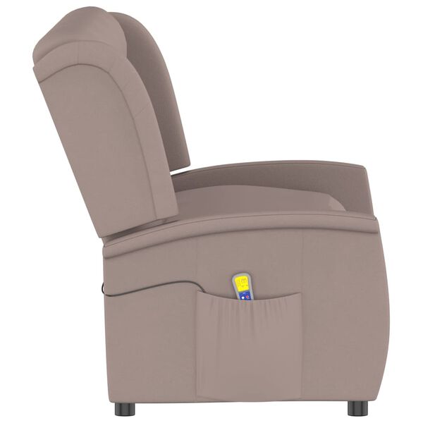 vidaXL Fauteuil de massage inclinable 4 places taupe tissu microfibre