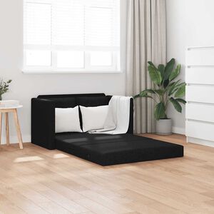 vidaXL Canap&eacute;-lit 2 en 1 noir 112x174x55 cm tissu