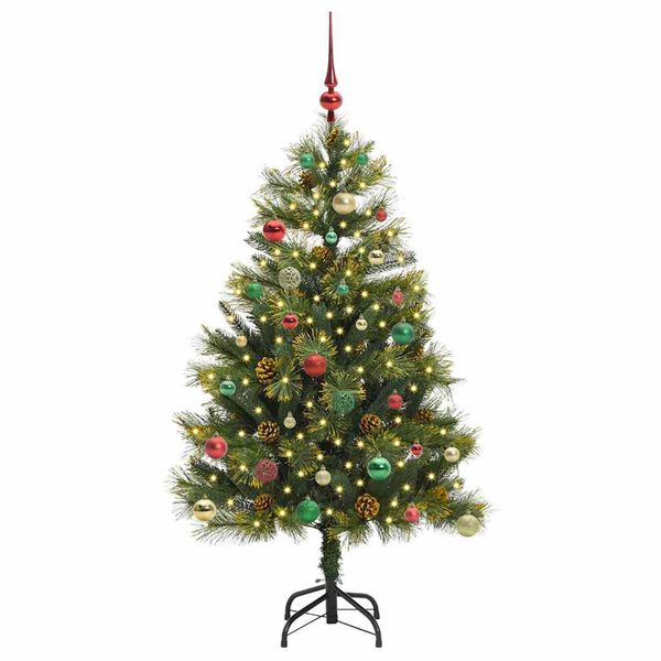 vidaXL Sapin de Noël artificiel avec branches pliables et cônes 150 cm