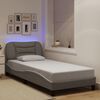 vidaXL Cadre de lit avec LED sans matelas Hvar taupe 80x200 cm tissu