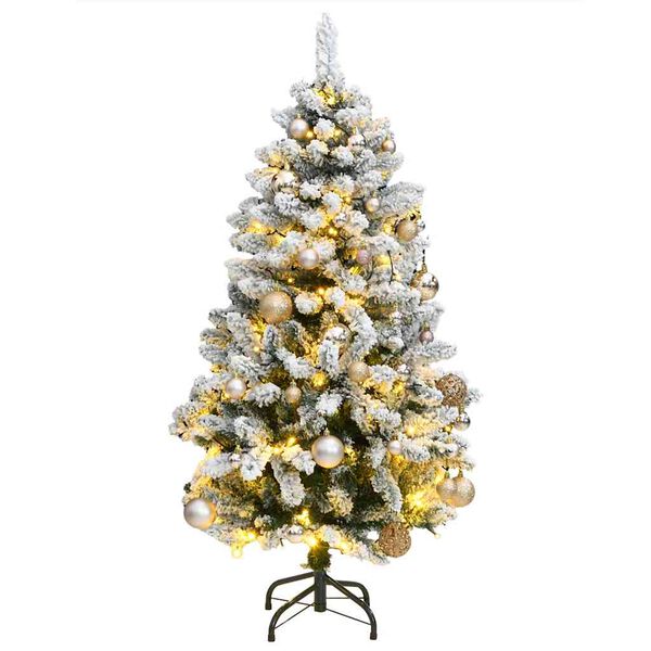vidaXL Sapin de Noël artificiel articulé 150 LED et boules 120 cm