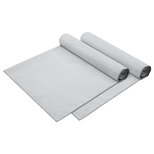 vidaXL Serviettes de Transat 2 pcs Gris 210 x 75 cm