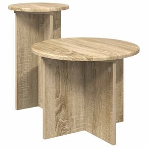 vidaXL Ensemble de tables d'appoint 2 pi&egrave;ces Ch&ecirc;ne Sonoma &Oslash; 45 x 35 cm