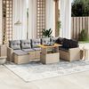 vidaXL Salon de jardin avec coussins 9 pcs beige r&eacute;sine tress&eacute;e