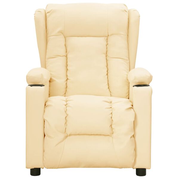 vidaXL Fauteuil inclinable &eacute;lectrique Cr&egrave;me Similicuir