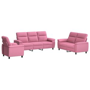 vidaXL Ensemble de Canap&eacute;s 3 pcs Rose Tissu