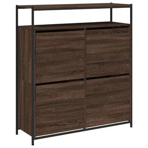 vidaXL Armoire &agrave; chaussures 4 tiroirs rabattables ch&ecirc;ne marron