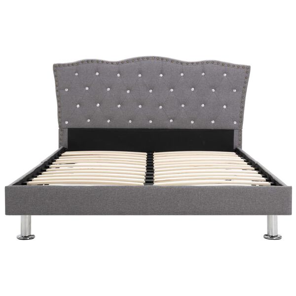 vidaXL Lit avec matelas Gris clair Tissu 140x200 cm