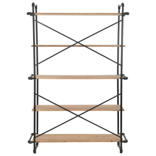 vidaXL Biblioth&egrave;que Bois de sapin massif et acier 120x42x180 cm