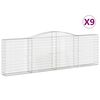vidaXL Paniers &agrave; gabions arqu&eacute;s 9 pcs 400x30x120/140 cm Fer galvanis&eacute;