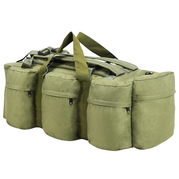 vidaXL Sac de sport style militaire 3-en-1 45 L Vert olive