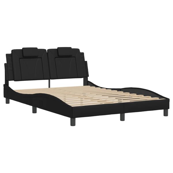 vidaXL Cadre de lit Viana sans matelas noir 140x190 cm similicuir