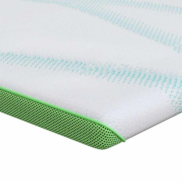 vidaXL Surmatelas Blanc et vert 70 x 200 cm Tissu Jacquard
