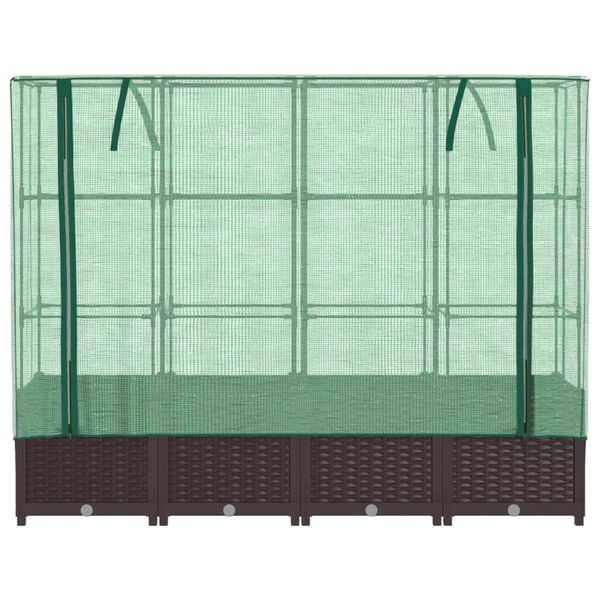 vidaXL Jardini&egrave;re sur&eacute;lev&eacute;e avec housse aspect rotin 160x40x138 cm