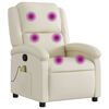 vidaXL Fauteuil de massage inclinable en similicuir cr&egrave;me