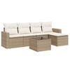 vidaXL Salon de jardin avec coussins 6 pcs beige r&eacute;sine tress&eacute;e