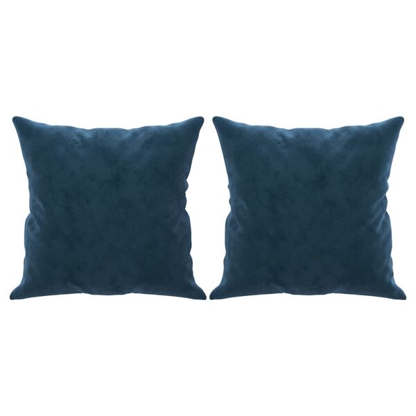 vidaXL Coussins d&eacute;coratifs lot de 2 Bleu 40x40 cm Velours